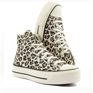 Converse Chuck Taylor All Star Leopard Print Canvas Platform Hi-Top Sneakers